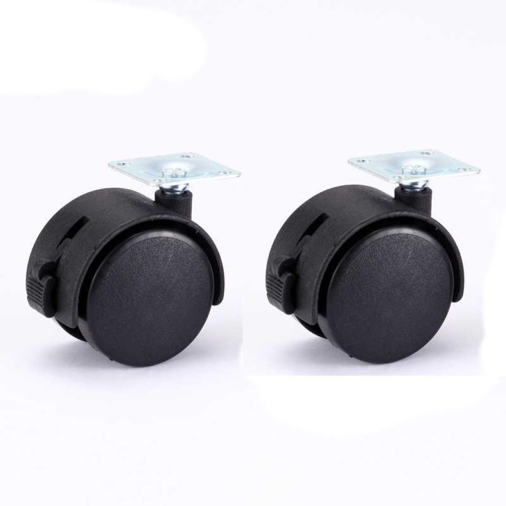 ρόδα-συρταριέρας-επίπλων-περιστρεφόμενη,-βιδωτή-διπλή-με-φρένο-μαύρη-2-σετ